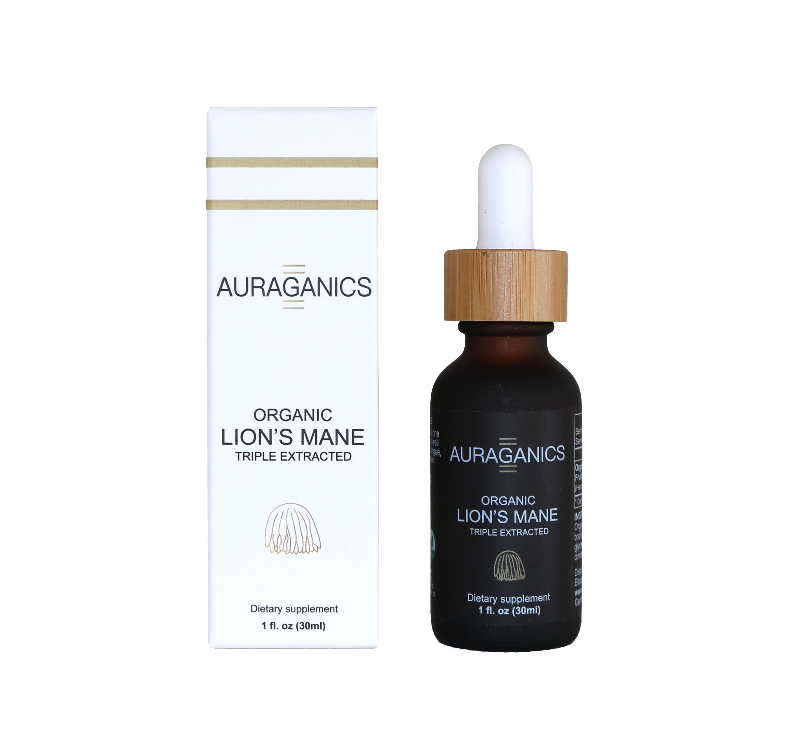 Auraganics Organic Lion's Mane Fruiting Body Tincture
